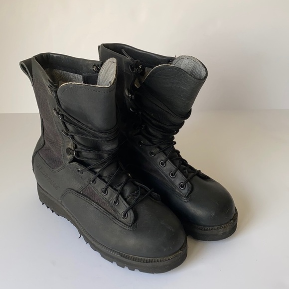 Belleville Black Combat Tactical Canvas/Leather Boots Size 5.5 Wide - Picture 1 of 8